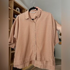 EVERLANE Gingham Drapey Square Shirt